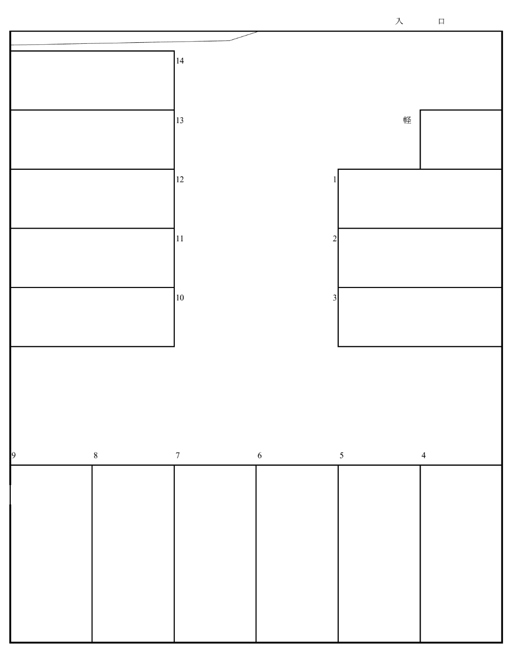 ヤマナカ西パーキングの駐車配置図