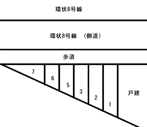 上原Ａ－３駐車場の駐車配置図
