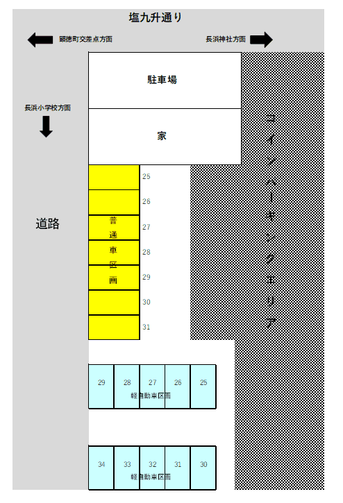 第2矢野駐車場の駐車配置図