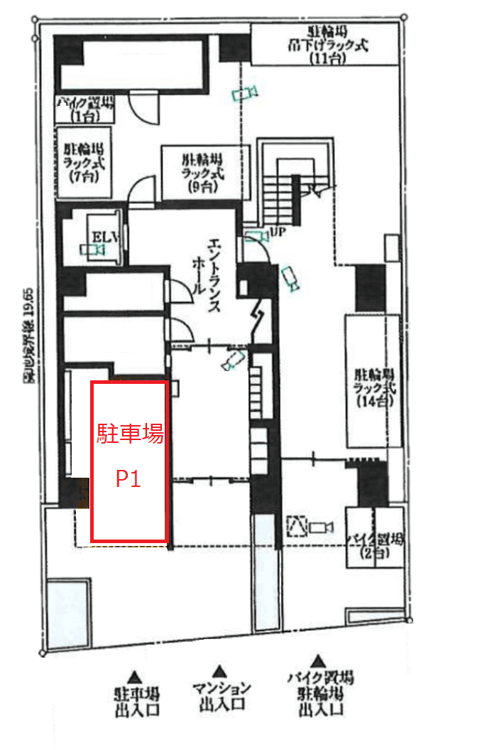 ブライズ住吉ＤＵＥの駐車配置図
