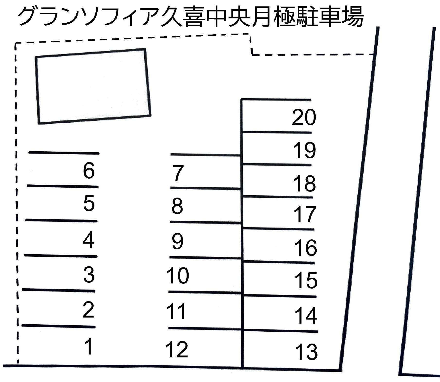 グランソフィア久喜中央月極駐車場の駐車配置図