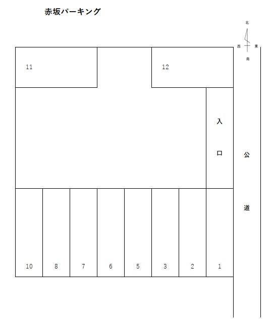 赤坂パーキングの駐車配置図