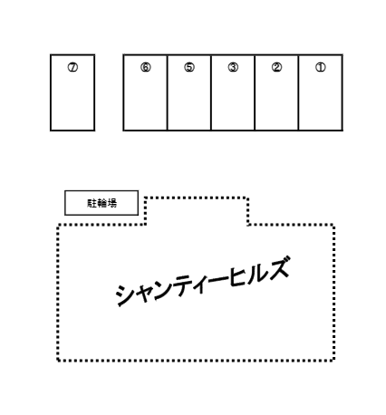 ガーデンコート　シャンティーヒルズの駐車配置図