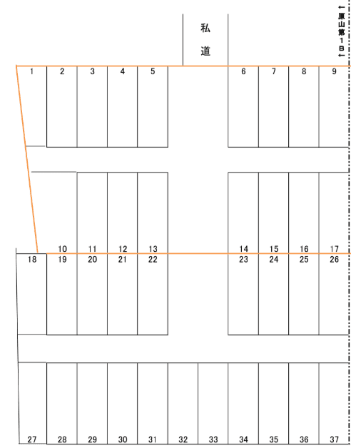 原山第１Ｂパーキングの駐車配置図