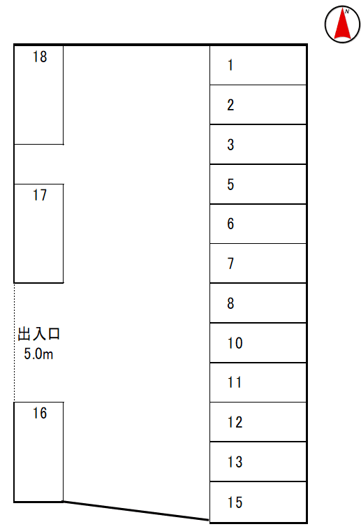 ほしみモータープールの駐車配置図