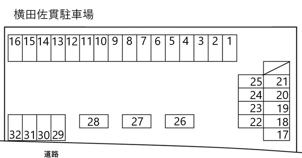 横田佐貫駐車場の駐車配置図