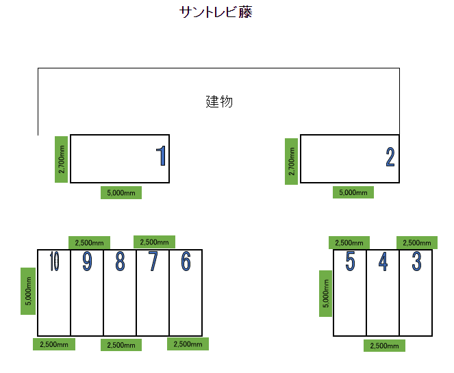 ｻﾝﾄﾚﾋﾞ藤の駐車配置図