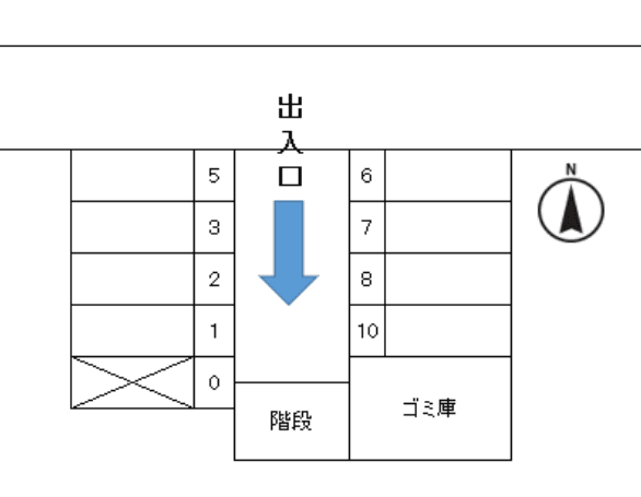 INOVE長瀬Ⅲの駐車配置図