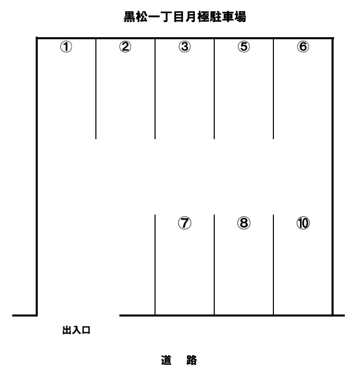 黒松1丁目月極駐車場の駐車配置図