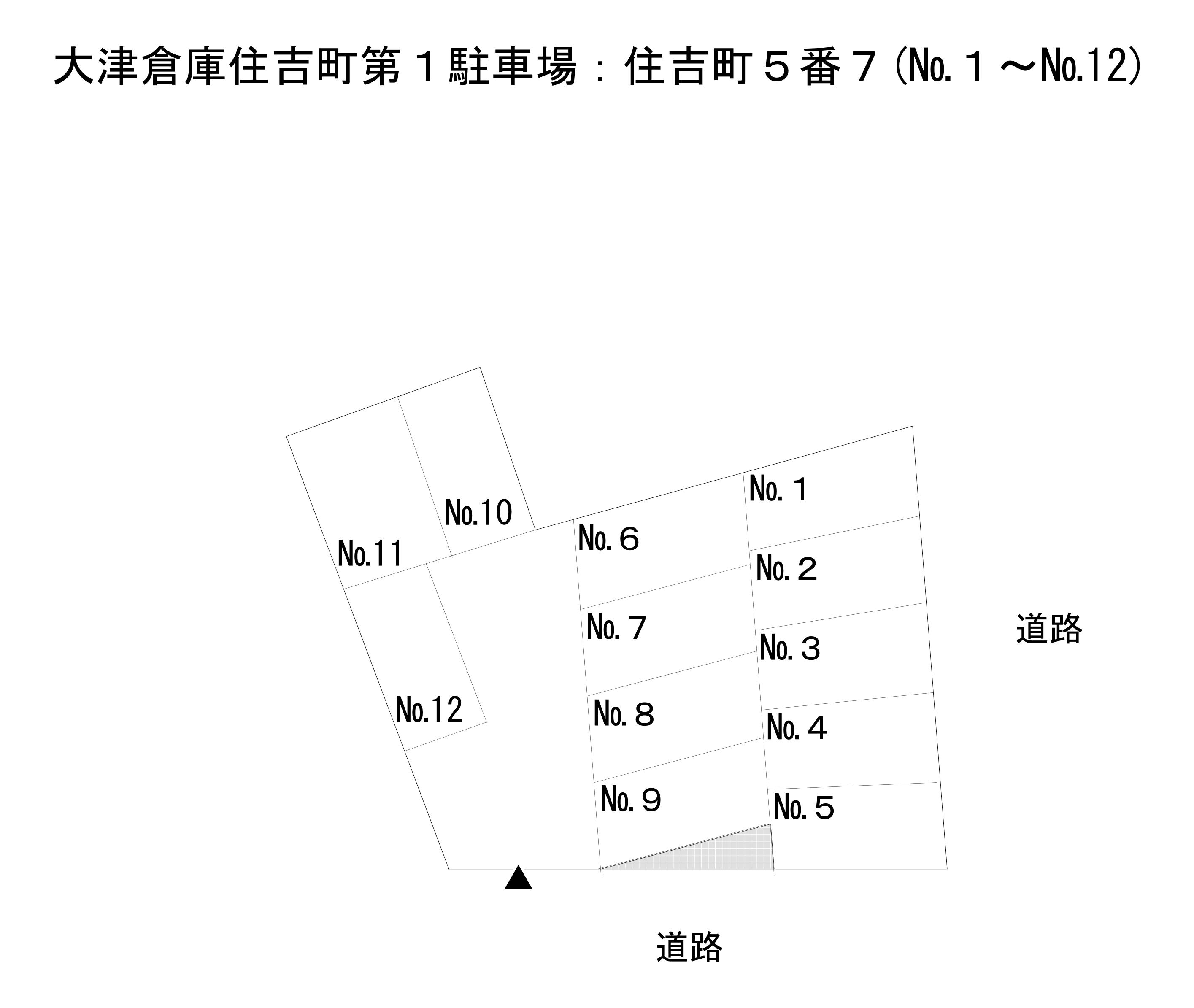 大津倉庫住吉町第一駐車場の駐車配置図