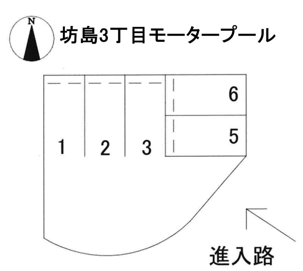 坊島3丁目モータープールの駐車配置図