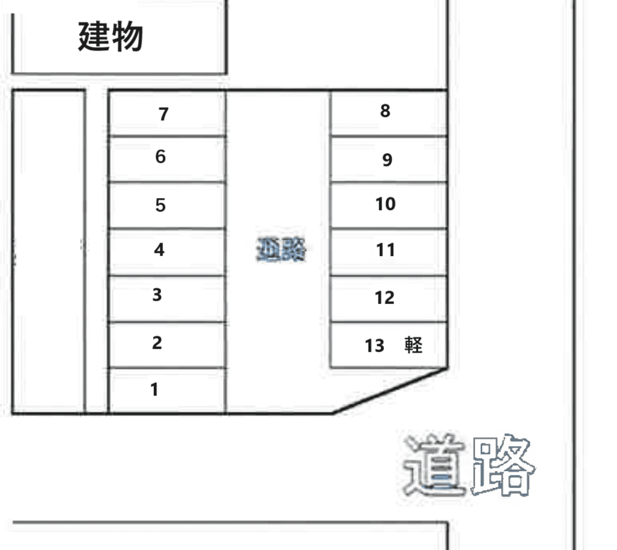 下松潮音駐車場の駐車配置図