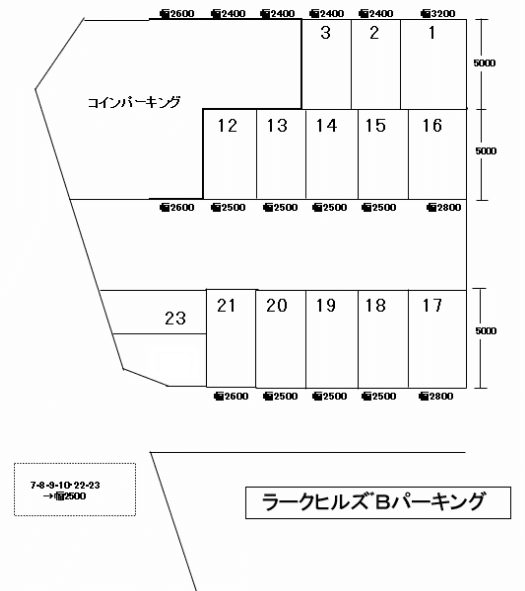 ラークヒルズBの駐車配置図