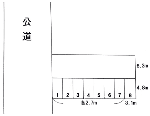 スマイルパーク門野8の駐車配置図