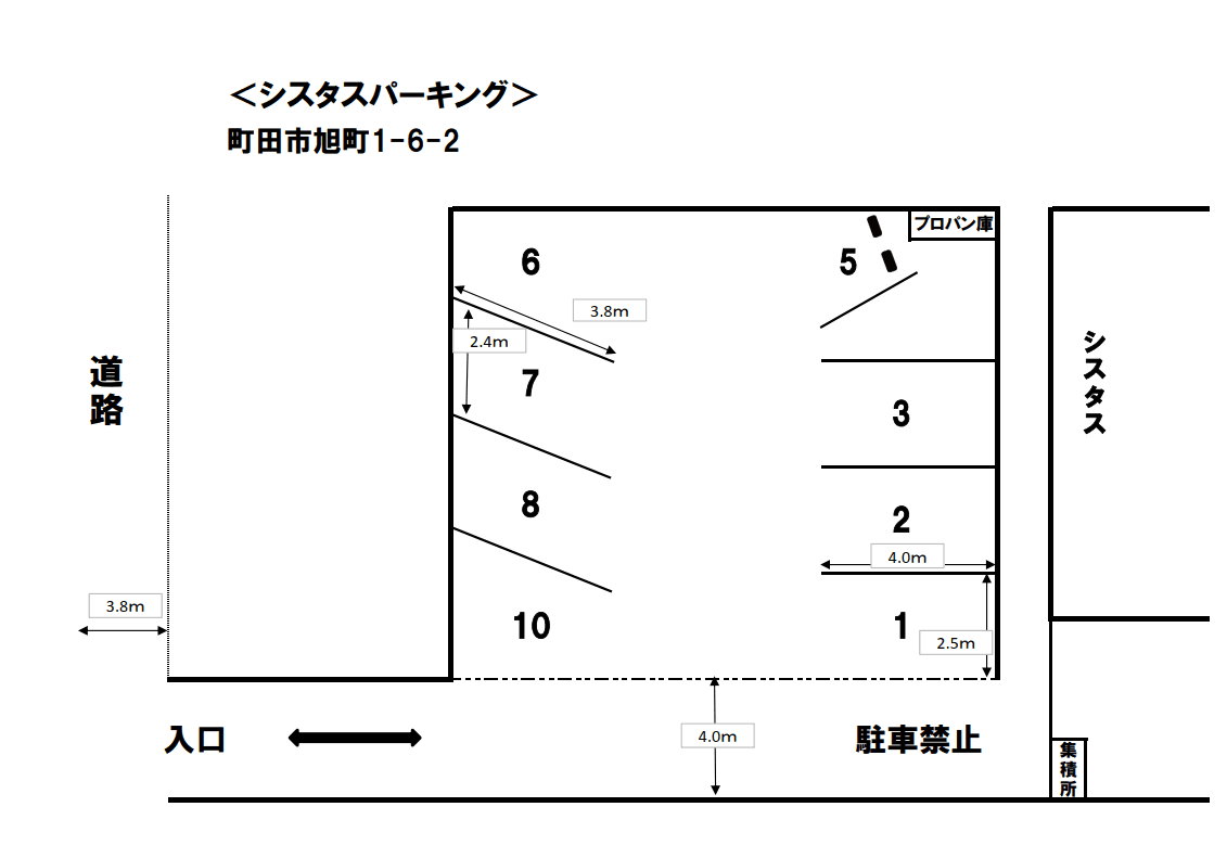 シスタスパーキングの駐車配置図