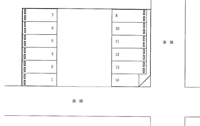 前田ガレージ庚午中１丁目の駐車配置図