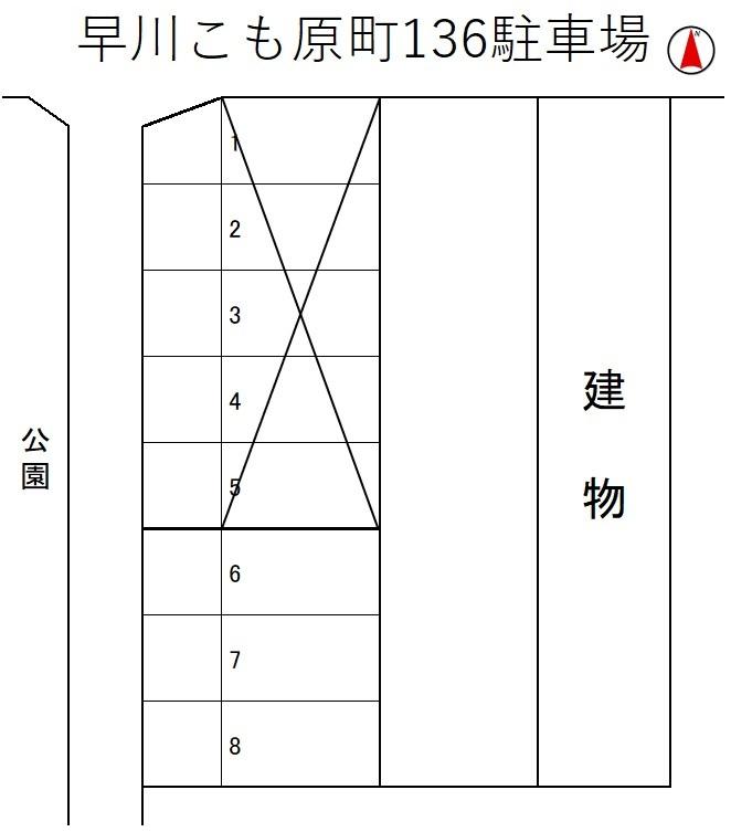早川こも原町136駐車場の駐車配置図