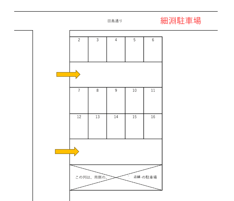細淵駐車場の駐車配置図