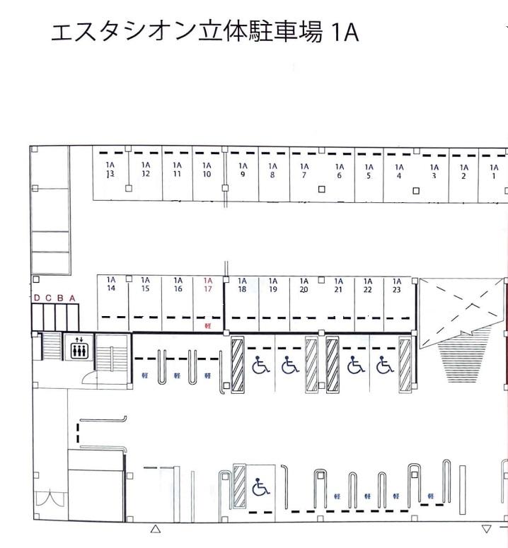 立体駐車場地下(シャリエ和歌山大学前ヴェリテ入居者専用)の駐車配置図