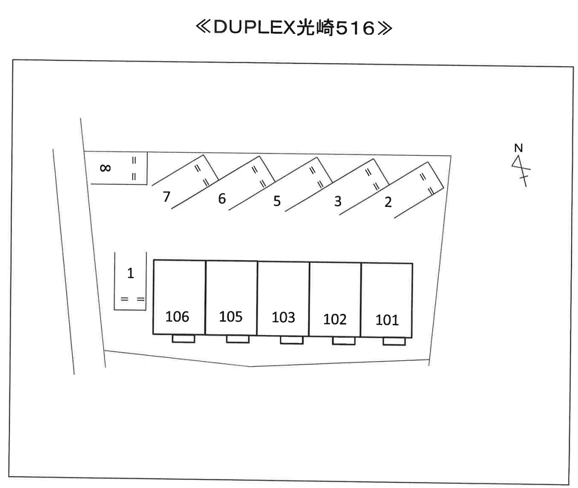 ＤＵＰＬＥＸ 光崎５１６の駐車配置図