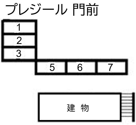 プレジール 門前　の駐車配置図