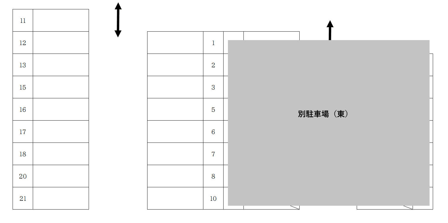 西味鋺1丁目駐車場（西）の駐車配置図