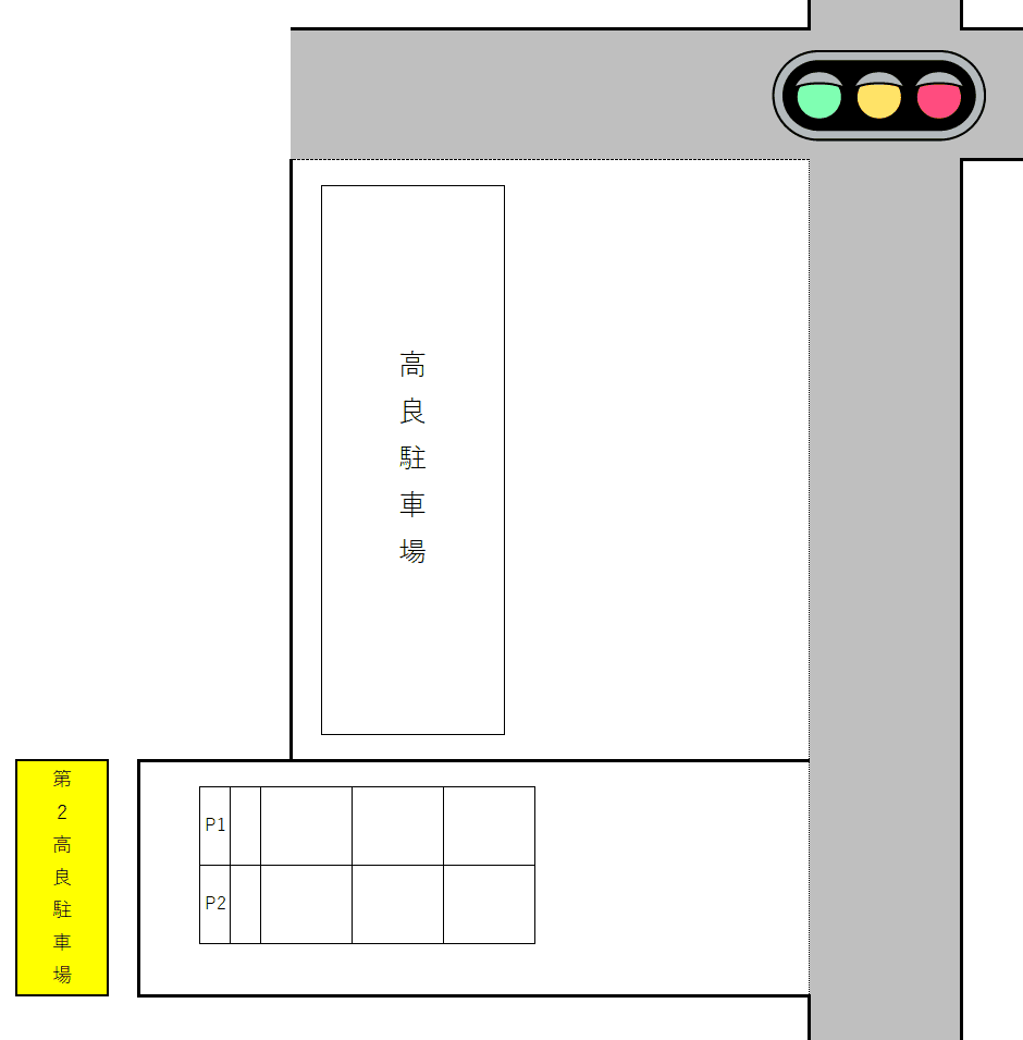 第2高良駐車場の駐車配置図
