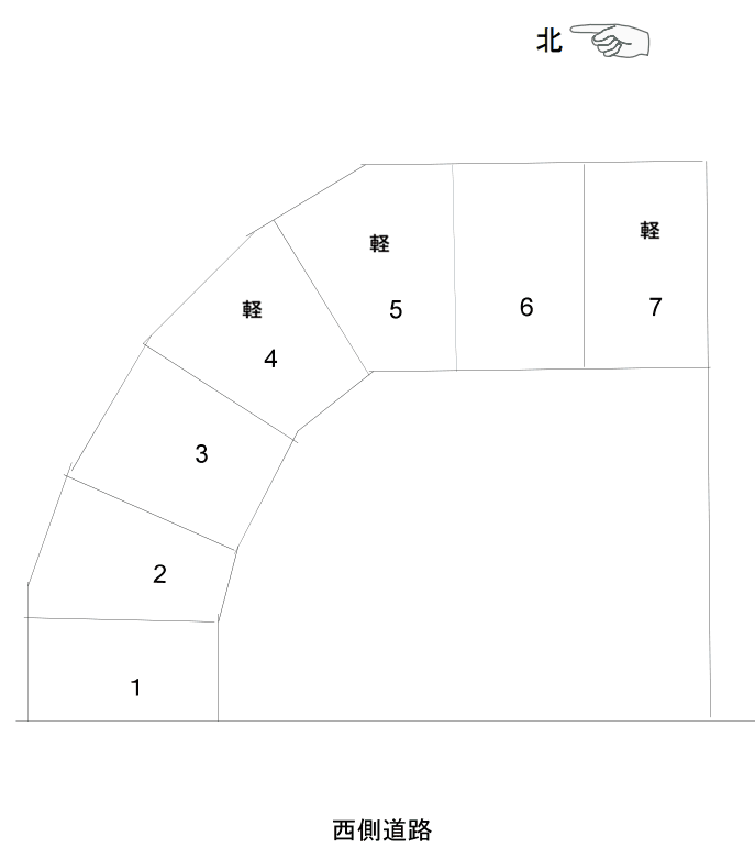 江曽島町月極駐車場の駐車配置図