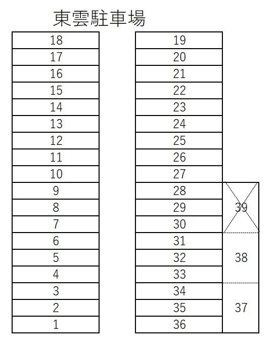東雲駐車場の駐車配置図