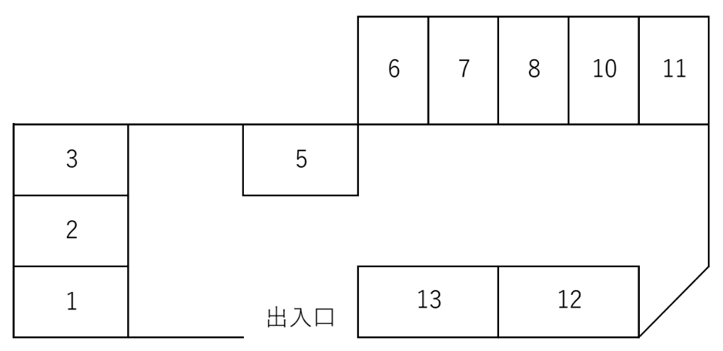 Ｐオータム第1の駐車配置図