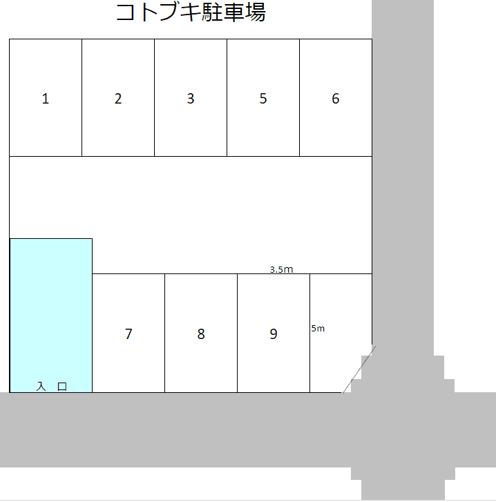 コトブキ駐車場の駐車配置図