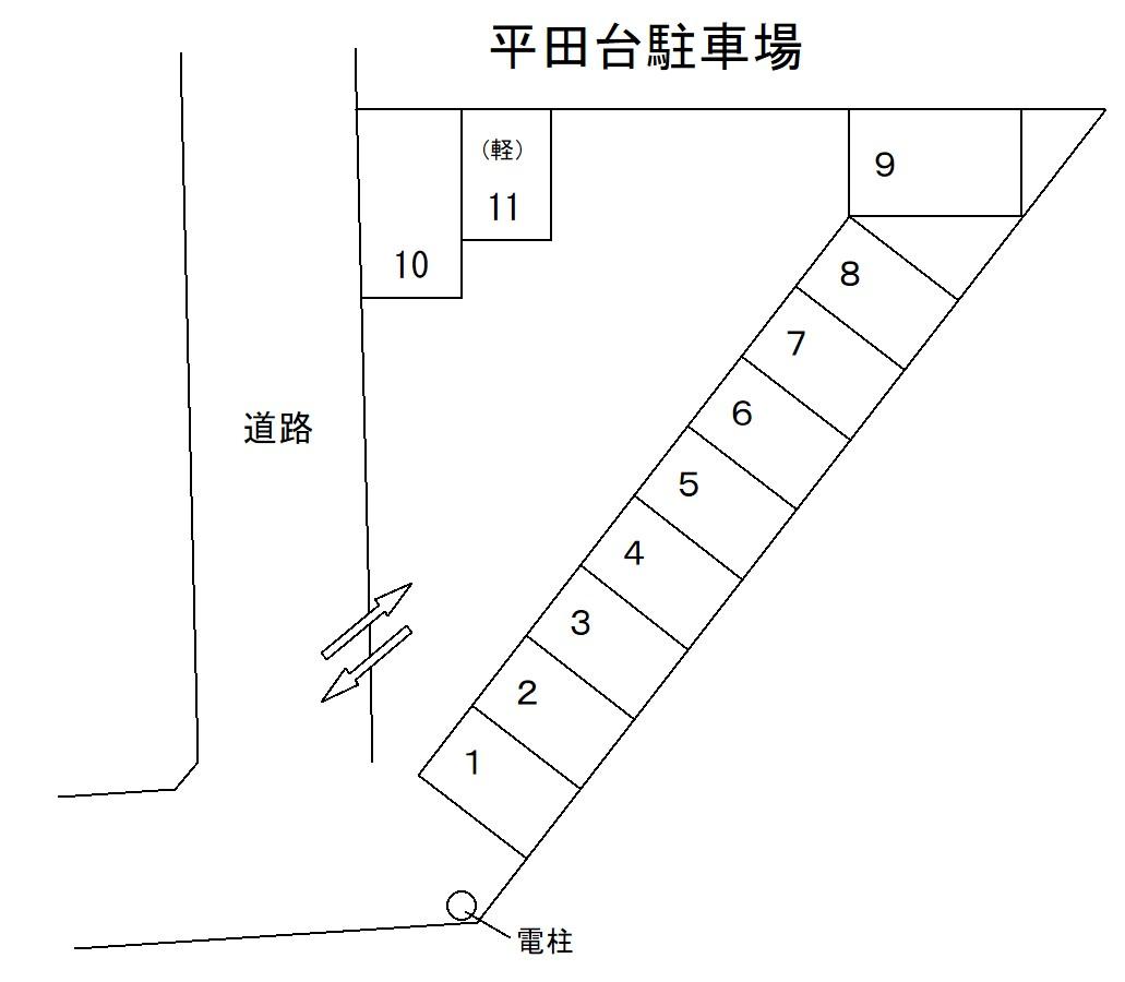 平田台駐車場の駐車配置図
