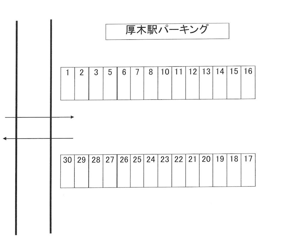 厚木駅パーキングの駐車配置図