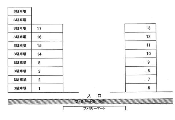 アジア　関口駐車場の駐車配置図