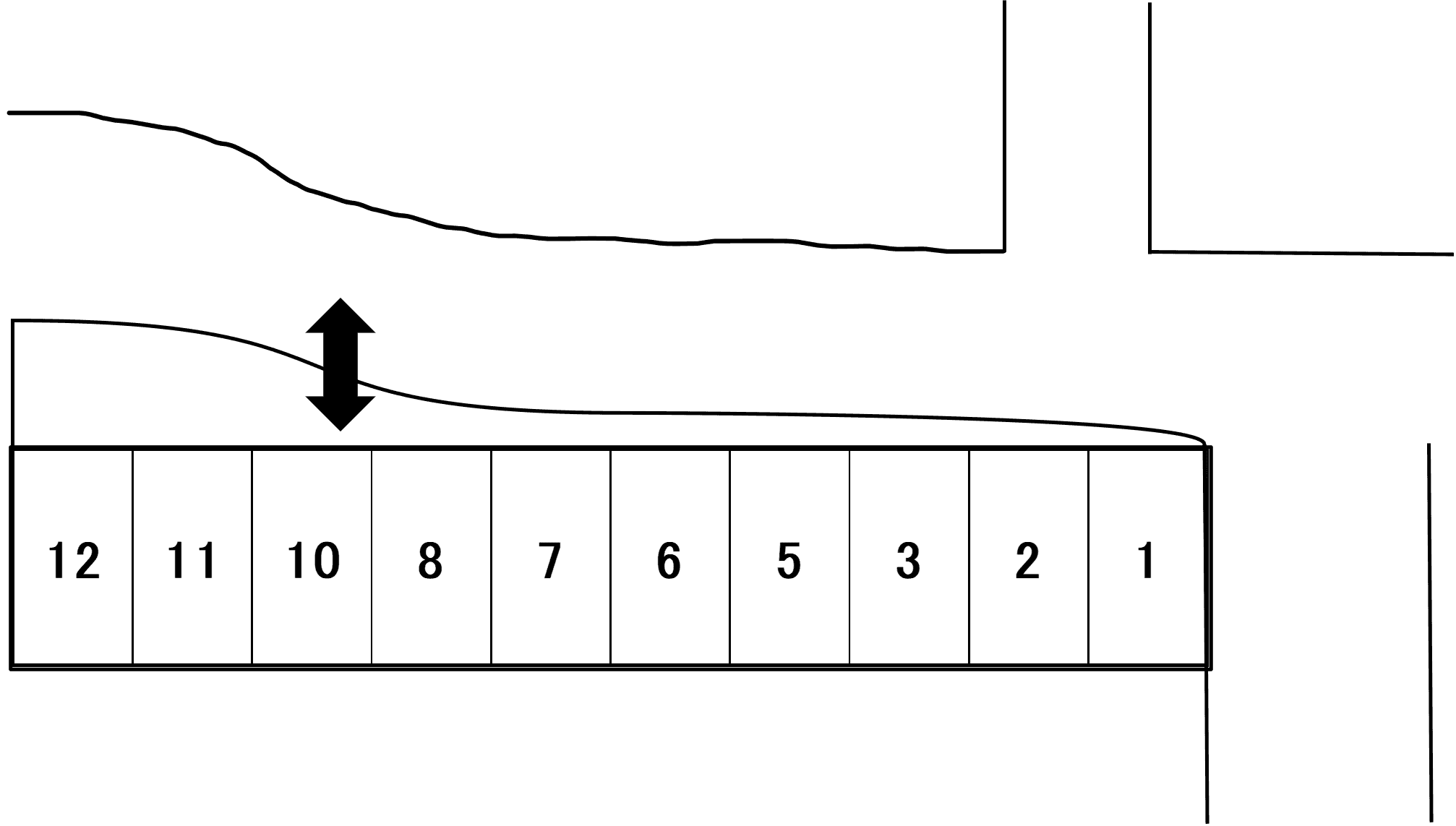 溝沼Ｐの駐車配置図