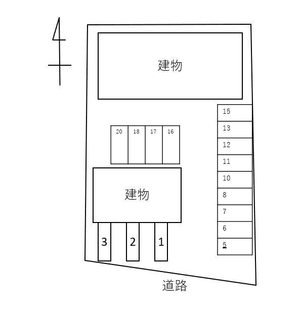 アーバンハイツＡ棟の駐車配置図