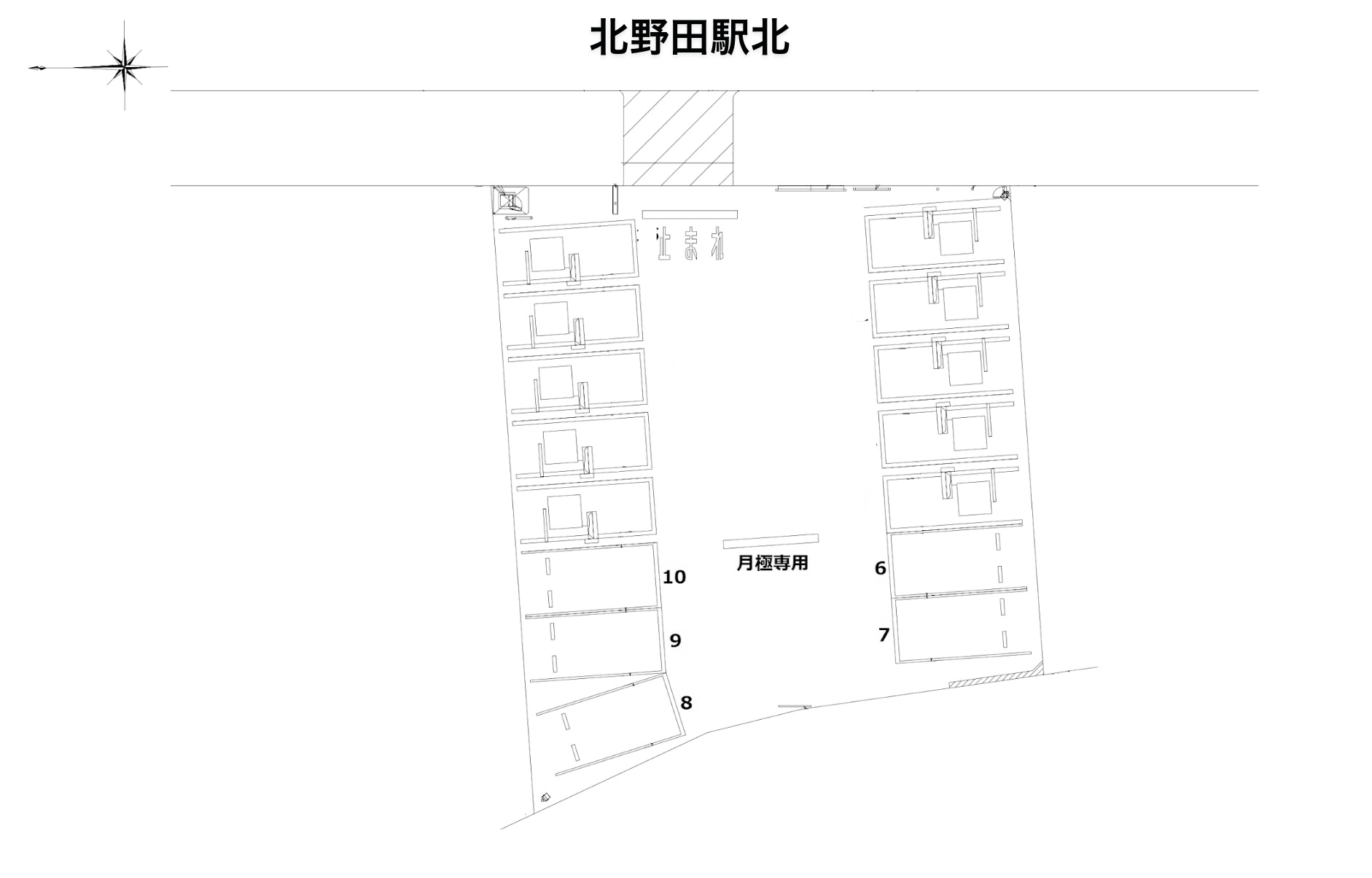 北野田駅北の駐車配置図