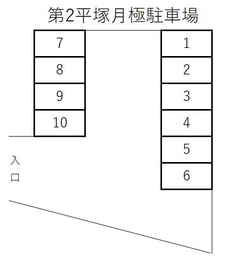 第2平塚月極駐車場の駐車配置図