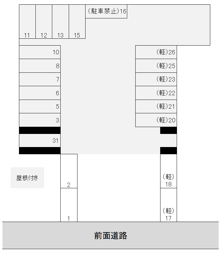 二本木４丁目駐車場ＮＯ．１の駐車配置図