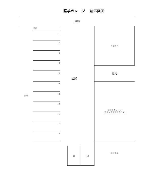 照手ガレージの駐車配置図