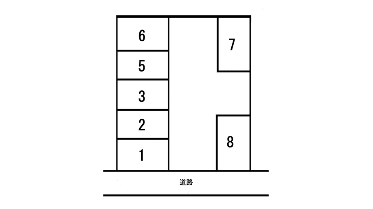 秋元第２駐車場の駐車配置図