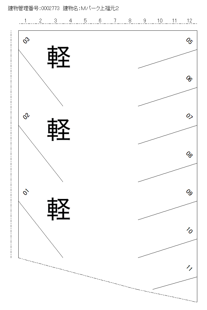 Ｍパーク上福元２の駐車配置図