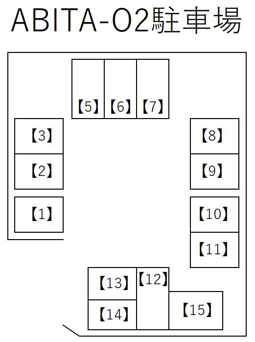 ABITA-O2駐車場の駐車配置図