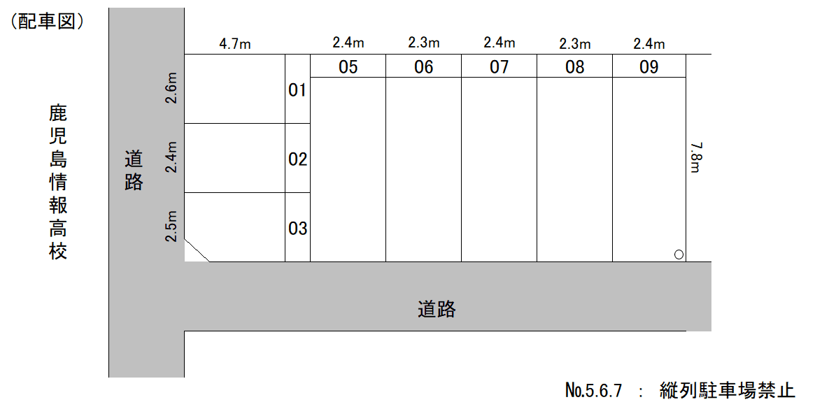 Ｍパーク１３（谷山中央２丁目）の駐車配置図