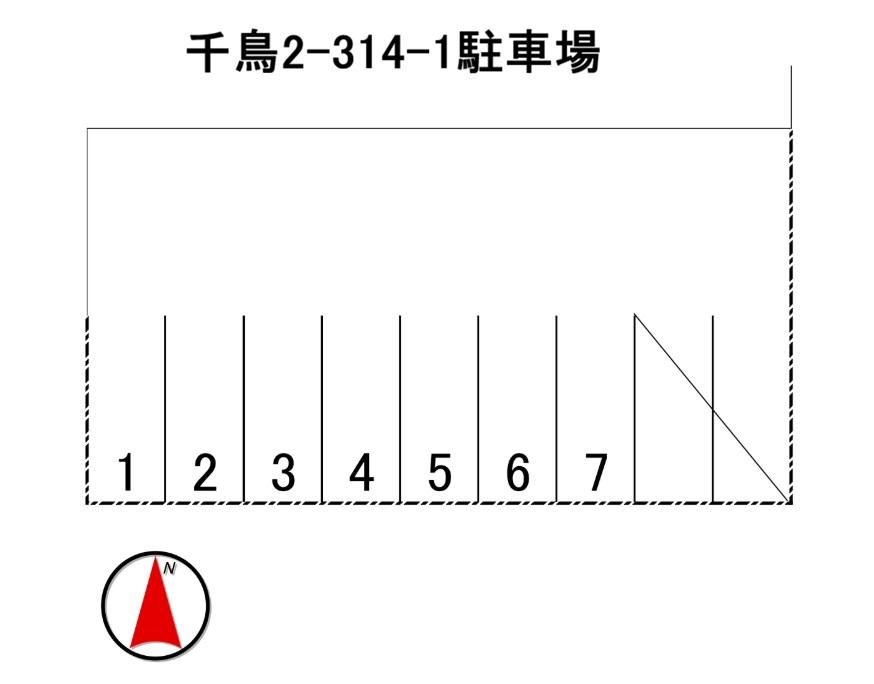 千鳥2-314-1駐車場の駐車配置図