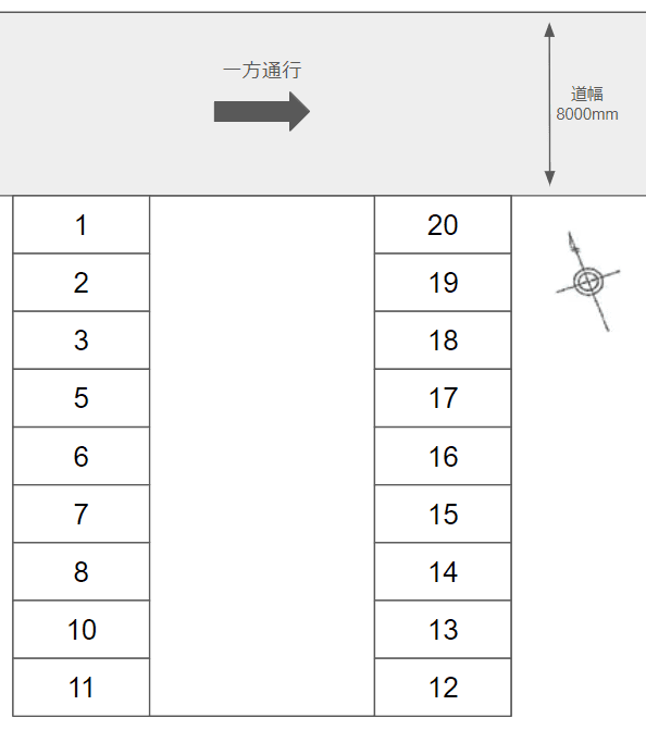 松原３丁目の駐車配置図
