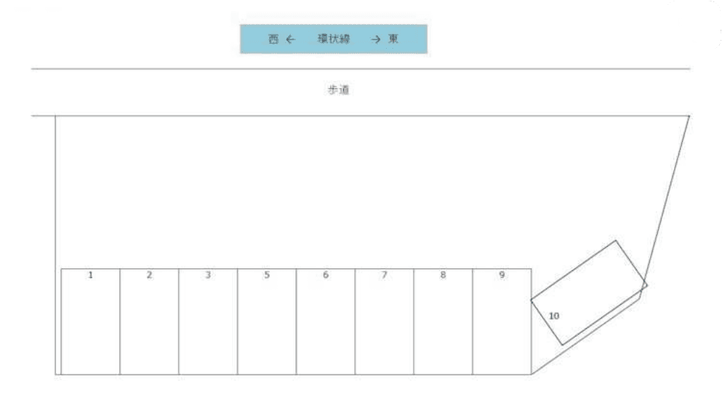 西ヶ崎駅南駐車場の駐車配置図