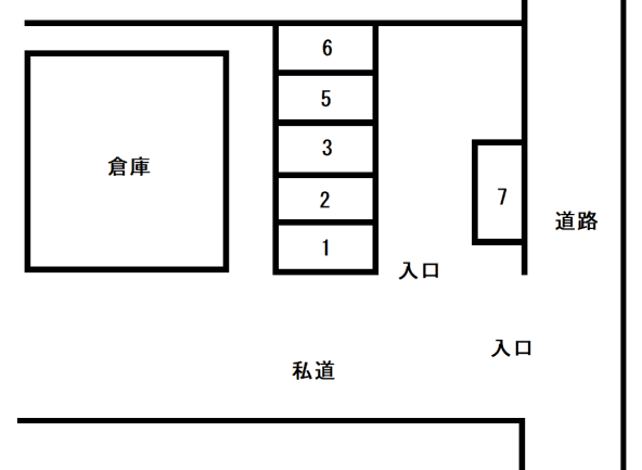Ｍ・Ｋ駐車場の駐車配置図