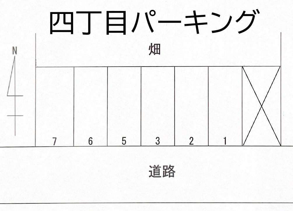 四丁目パーキングの駐車配置図