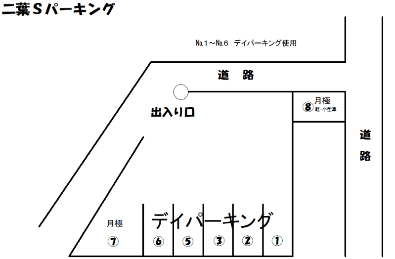 二葉Ｓパーキングの駐車配置図